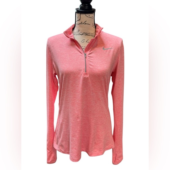 Nike Dri Fit Women's Long Sleeve Running Top Pink Size Medium - Picture 1 of 10